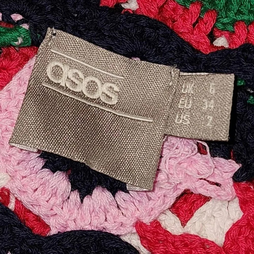 ASOS Womens Crocket Flower Sweater Dress US 2 - Picture 4 of 5